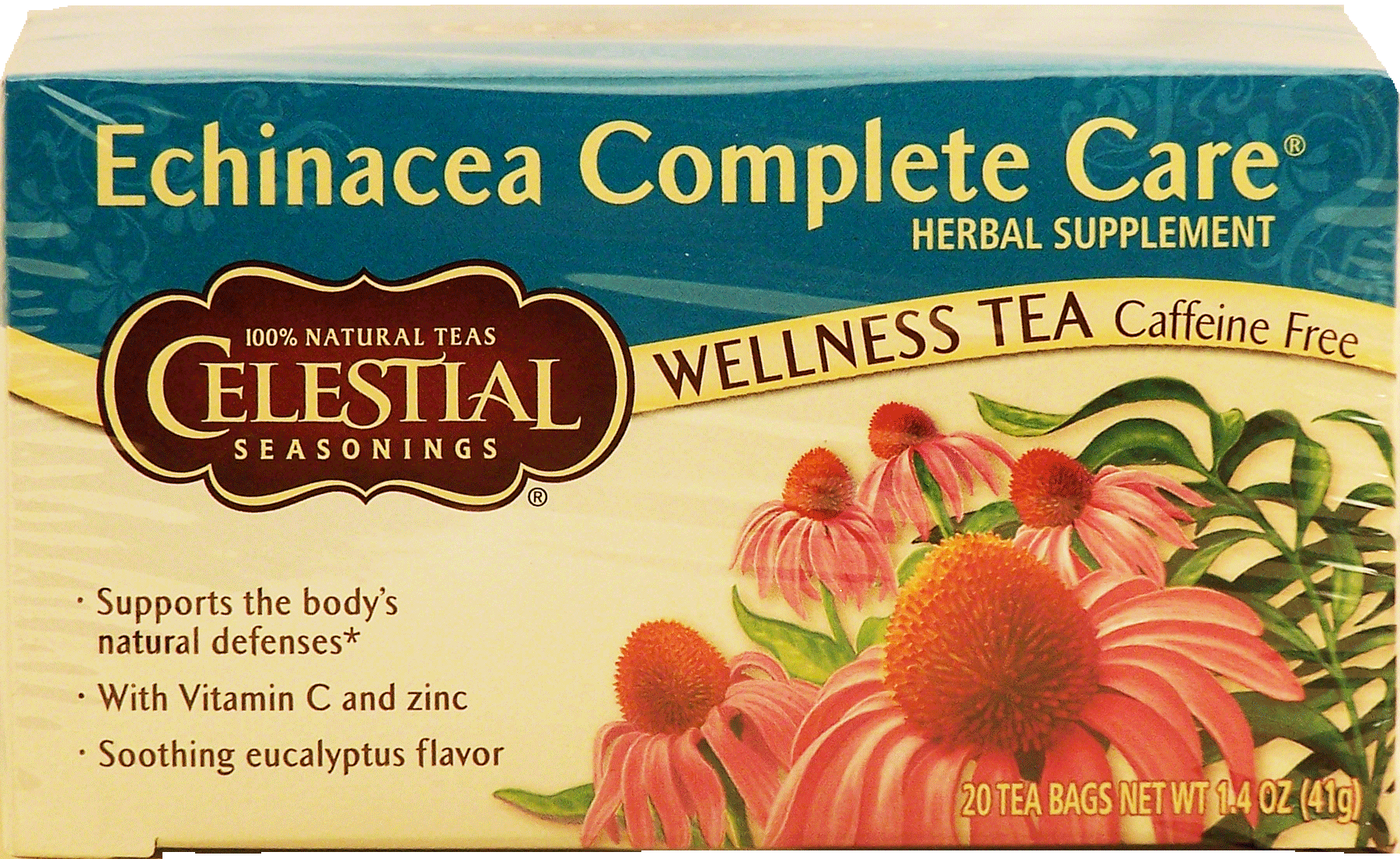 Celestial Seasonings Echinacea Complete Care wellness tea herbal supplement, caffeine free, 20-bags Full-Size Picture